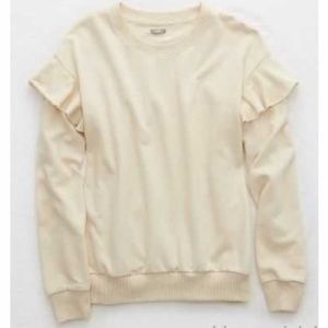 Aerie Ruffle Sleeve Sweatshirt. Size Medium New